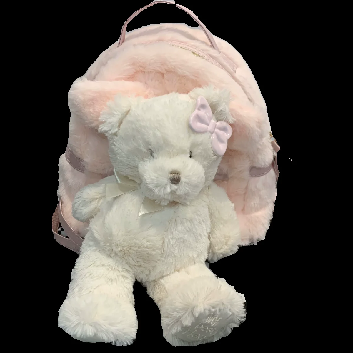 Pink plush bear backpack HA2324 - Image 5