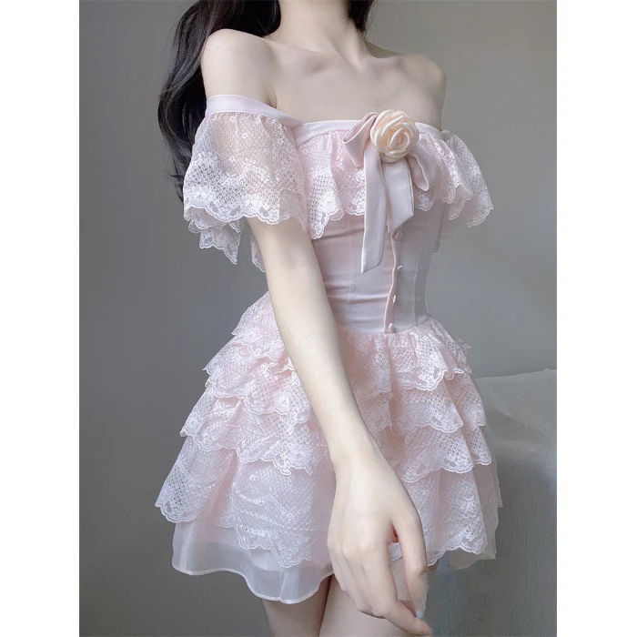 Pink Ruffle Puff Dress  HA0892 - Image 3
