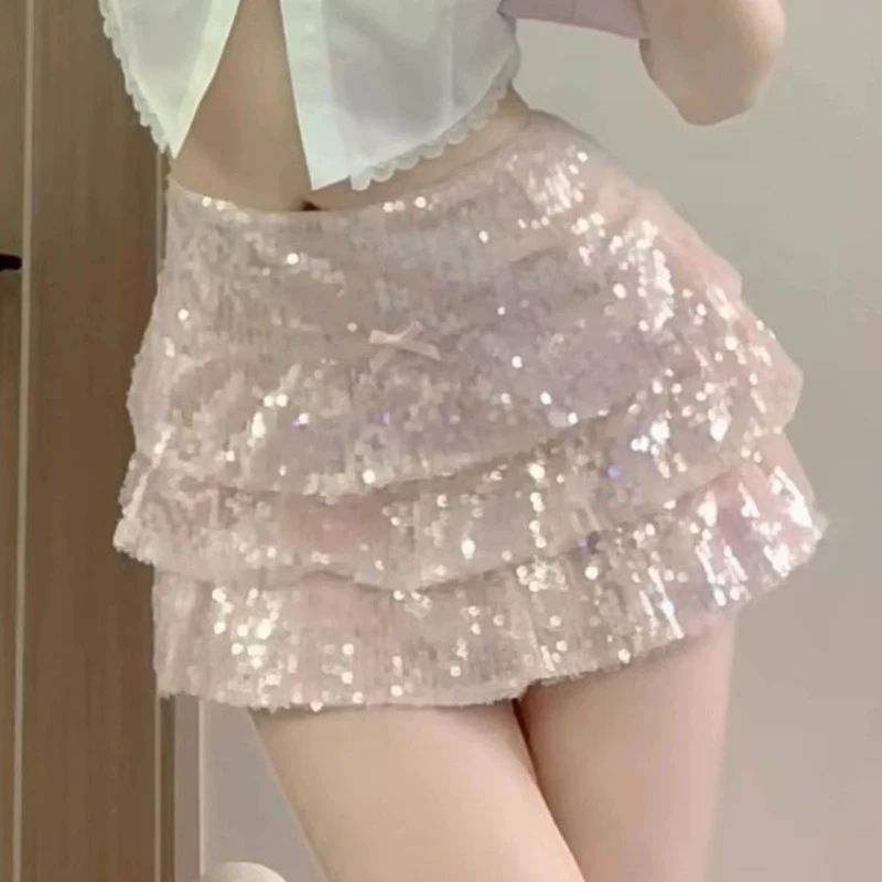 Pink Sequin Low Waist Cake Dress   HA1911 - Image 7