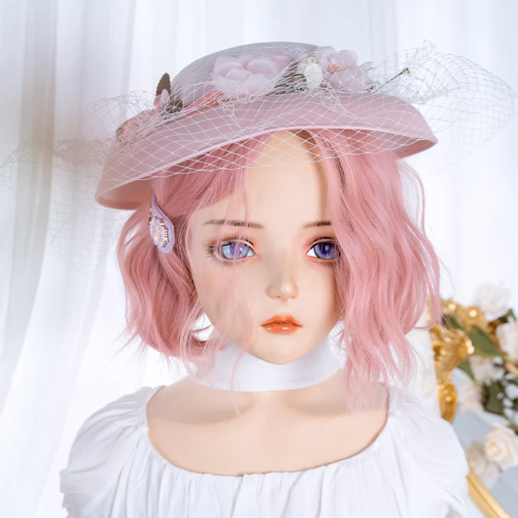 Pink short curly wig HA2294 - Image 3