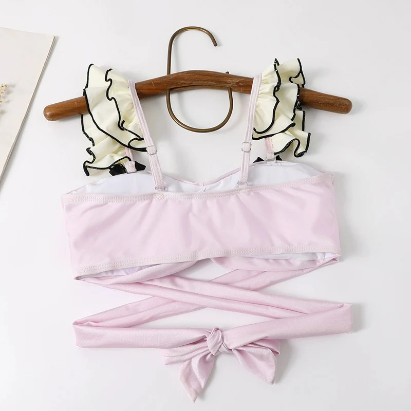Pink Sweet Girl Triangle Swimsuit   HA1849 - Image 3