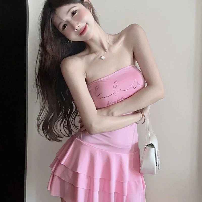 Pink tube top cake skirt   HA2067 - Image 3