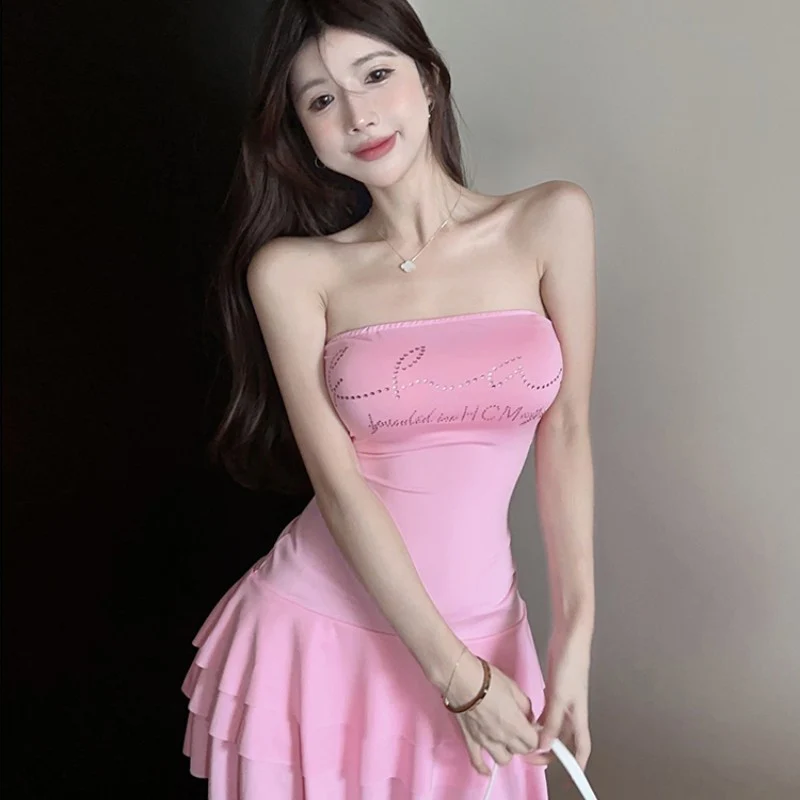 Pink tube top cake skirt   HA2067 - Image 4