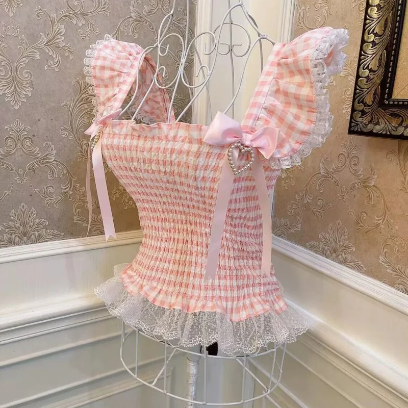 Plaid Bow Heart Tank Top   HA1822 - Image 2