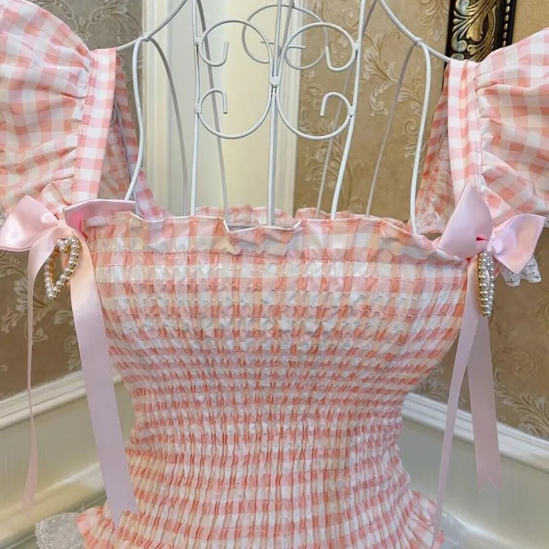 Plaid Bow Heart Tank Top   HA1822 - Image 3