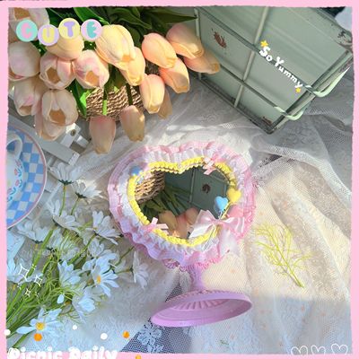 Plaid Lace Bow Heart Mirror HA0754 - Image 6
