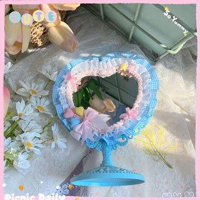 Plaid Lace Bow Heart Mirror HA0754 - Image 7