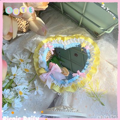Plaid Lace Bow Heart Mirror HA0754 - Image 9