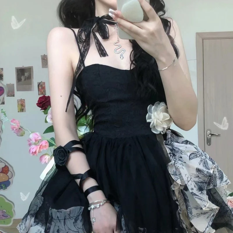 Pleated Ink Floral Dress   HA1746 - Image 3
