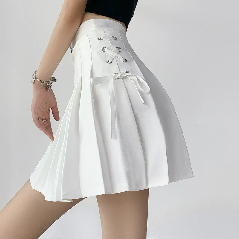 Pleated skirt anti-glare A-line skirt  HA0870 - Image 2