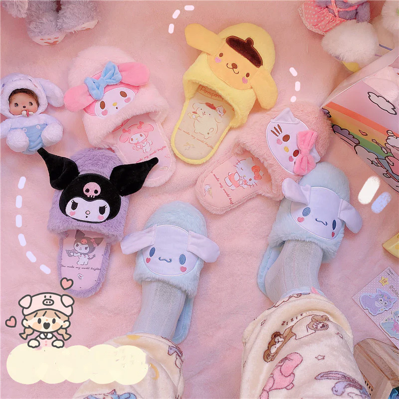 Plush big ears home cute warm shoes     HA0859 - Image 3