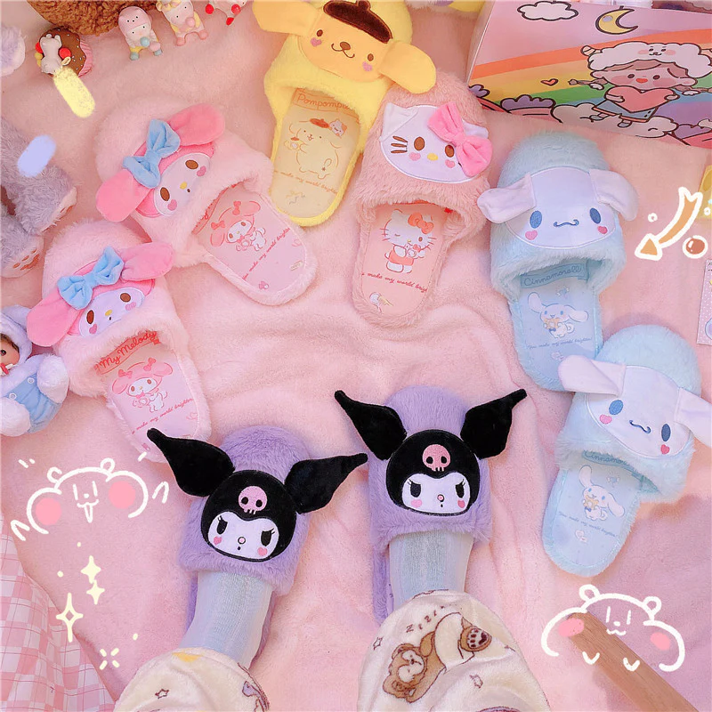 Plush big ears home cute warm shoes     HA0859 - Image 4