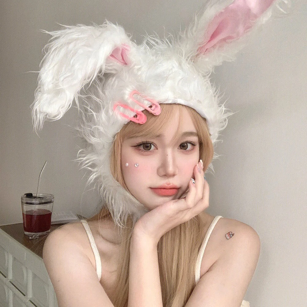 Plush bunny headgear hat   HA1456 - Image 3