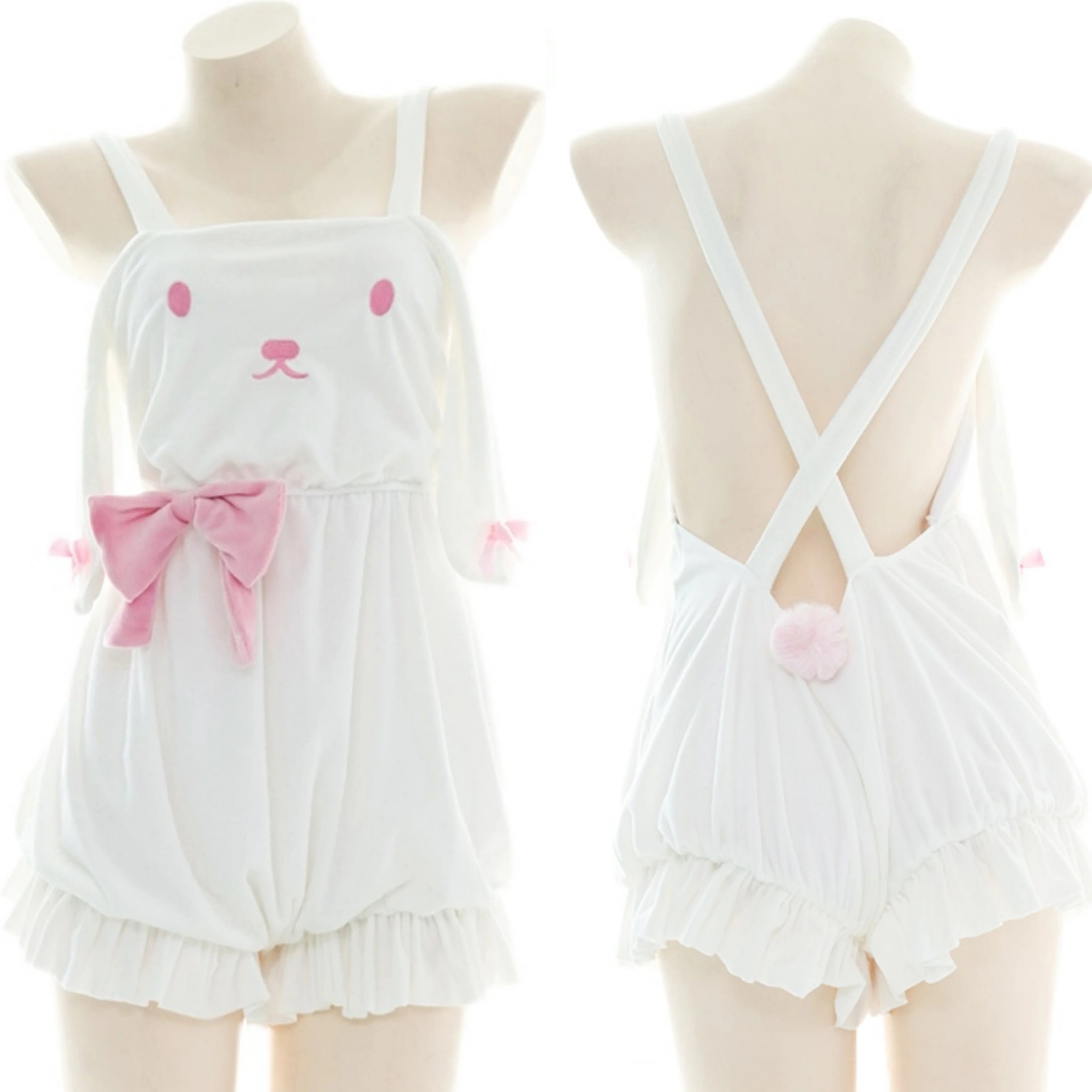 Plush bunny suspender Rompers HA0680 - Image 3