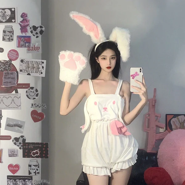 Plush bunny suspender Rompers HA0680 - Image 7