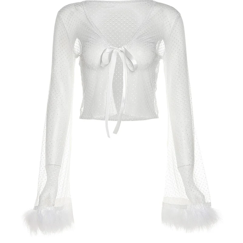 Plush Mesh Long Sleeve T-Shirt  HA1259 - Image 5