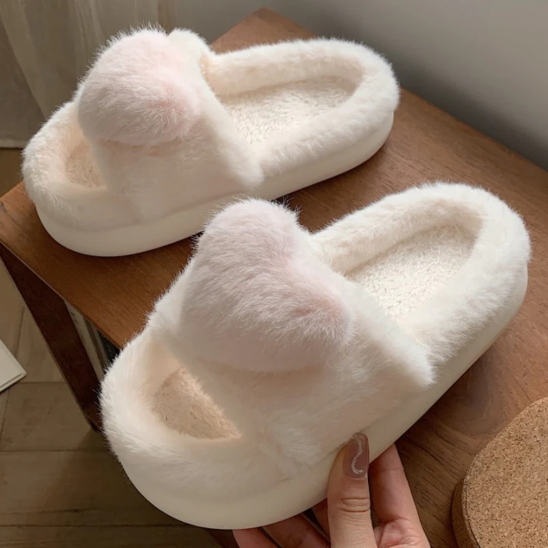 Plush one word cotton slippers   HA1343 - Image 3