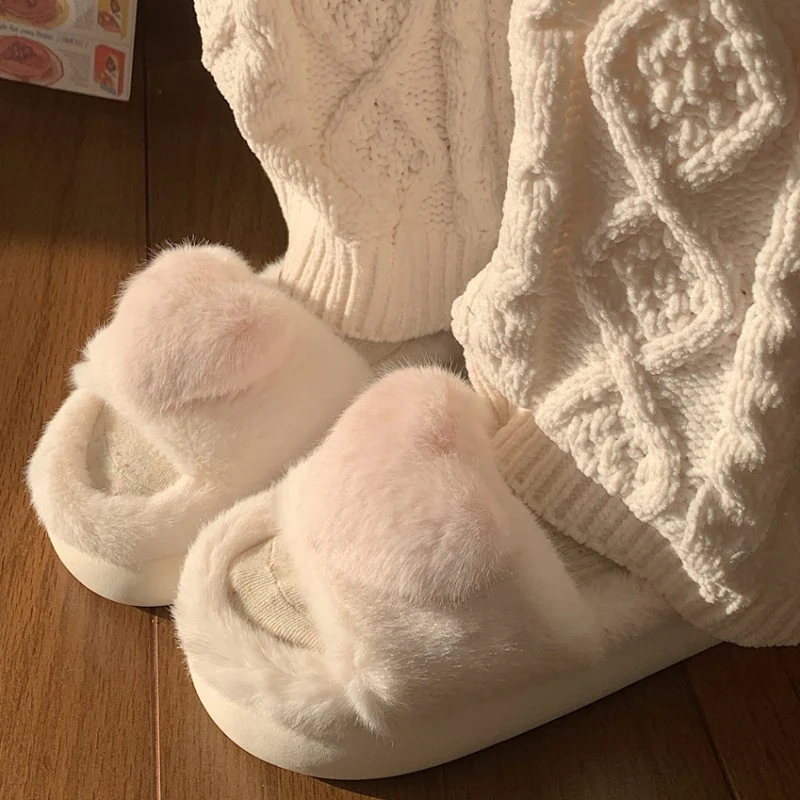 Plush one word cotton slippers   HA1343 - Image 4