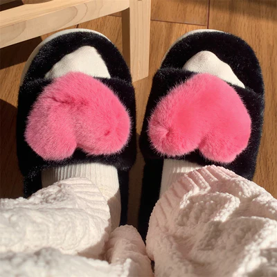Plush one word cotton slippers   HA1343 - Image 6