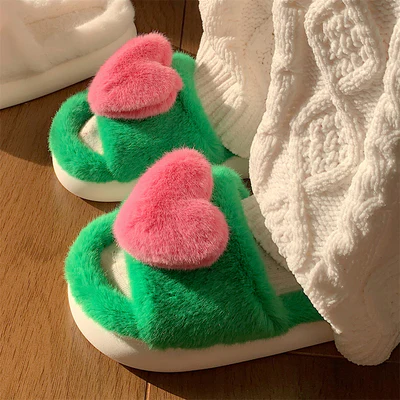 Plush one word cotton slippers   HA1343 - Image 7