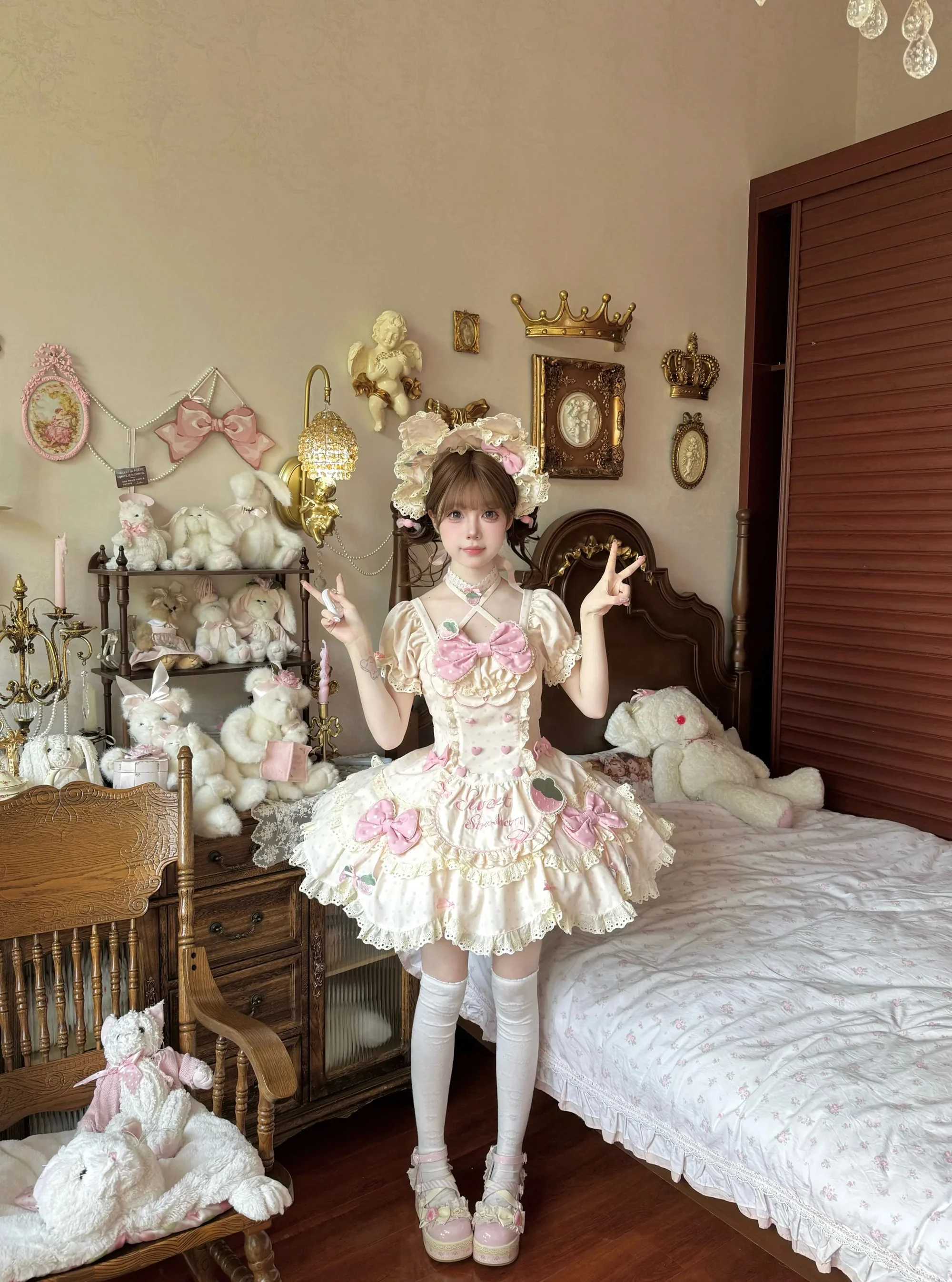 Polka dot strawberry Lolita dress HA29736 - Image 10