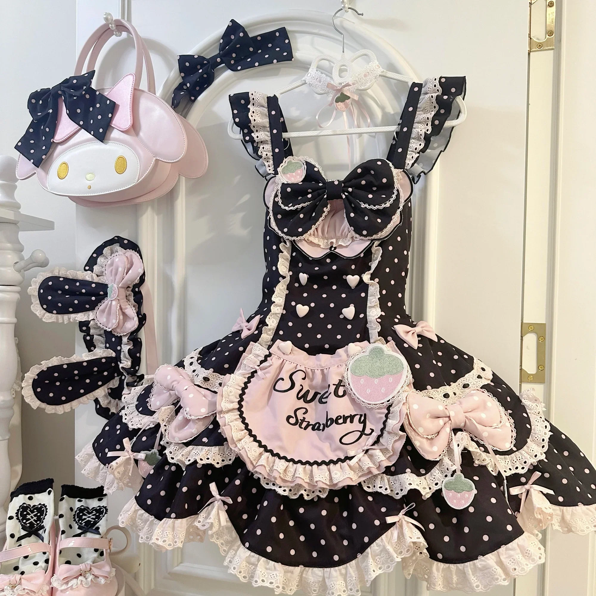 Polka dot strawberry Lolita dress HA29736 - Image 11