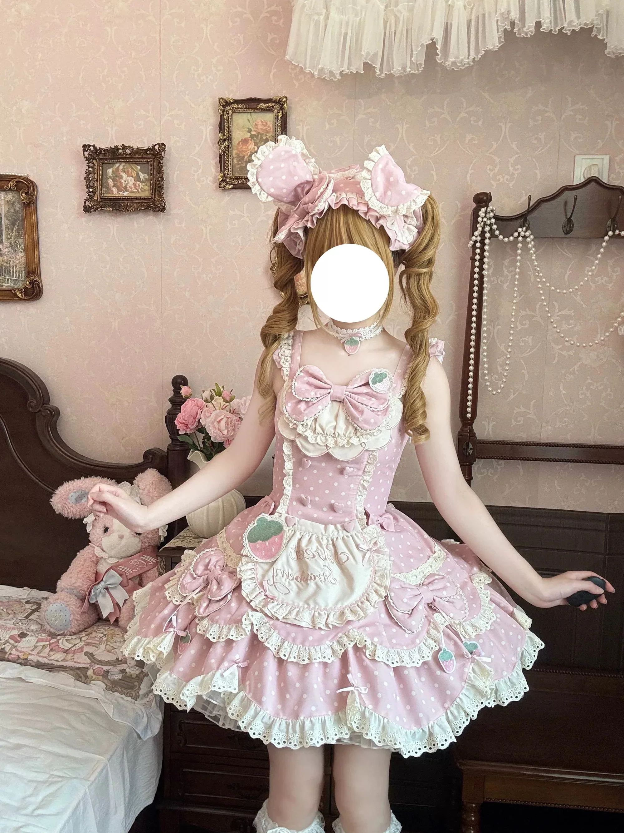 Polka dot strawberry Lolita dress HA29736 - Image 3