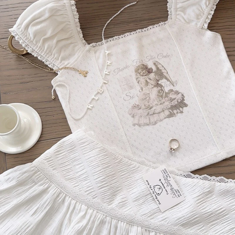 Praying Angel Cutout Collar Tank Top   HA1967 - Image 2