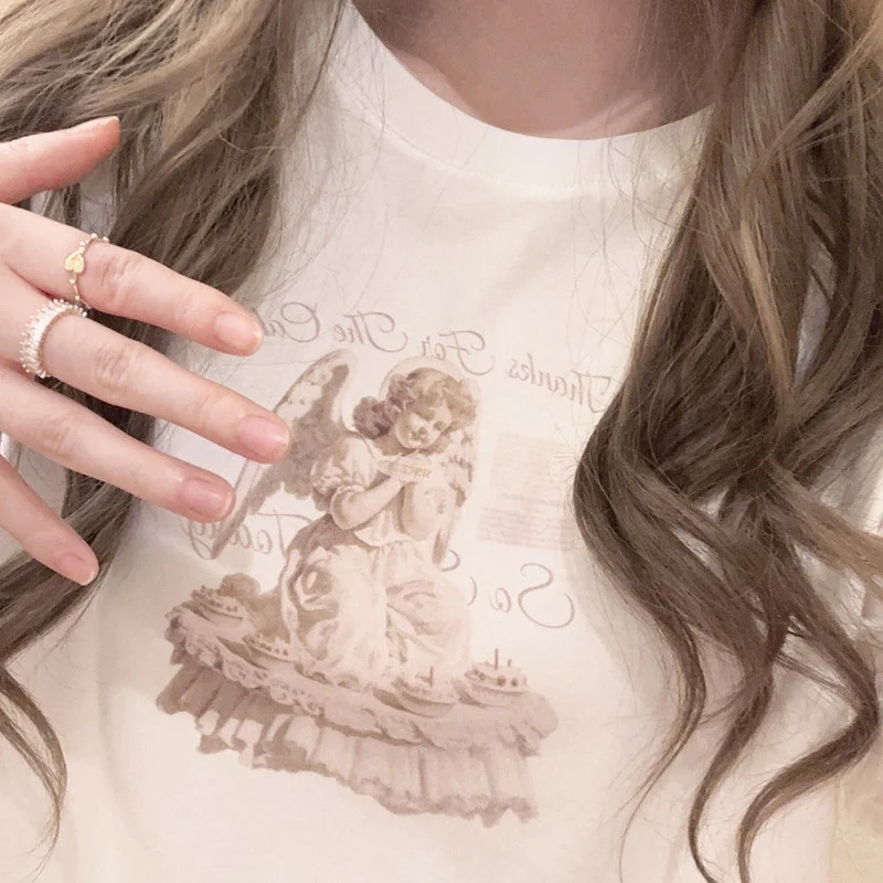 Praying Angel Cutout Collar Tank Top   HA1967 - Image 4