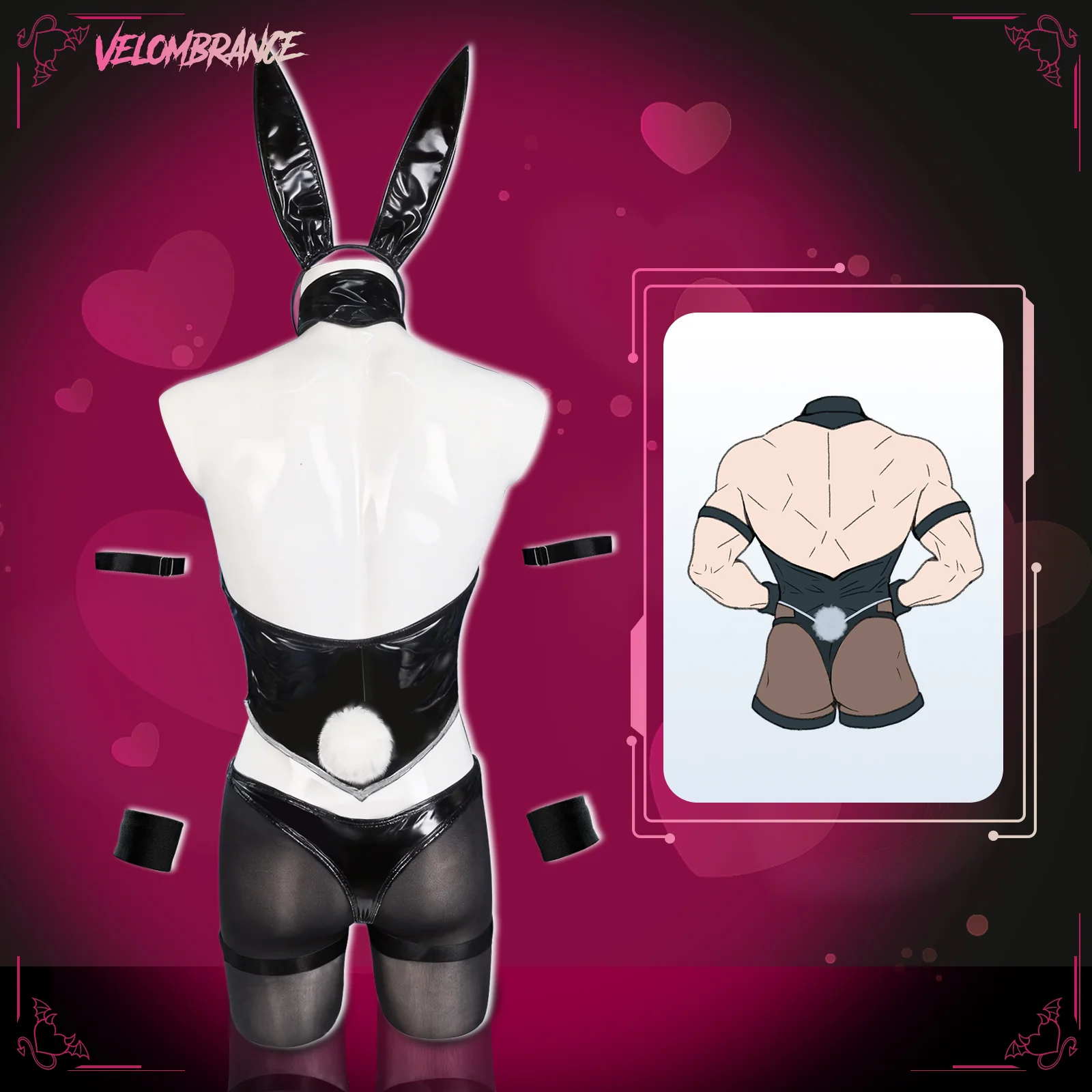 Cosplay Bunny Elastic Bodysuit (5-Piece Set) AS02 - Image 3