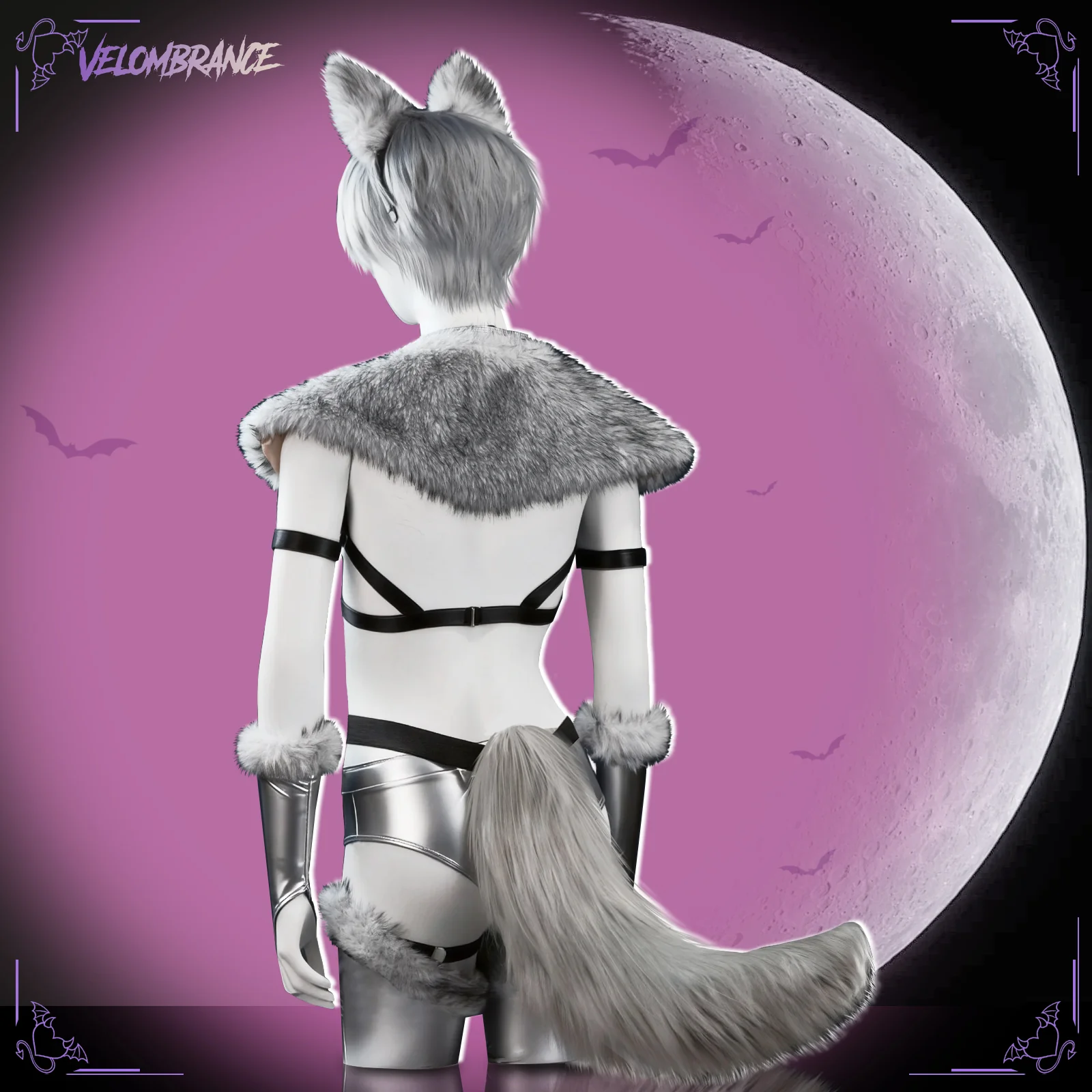Cosplay Wolf Strappy Bodysuit (6-Piece Set) AS05 - Image 3