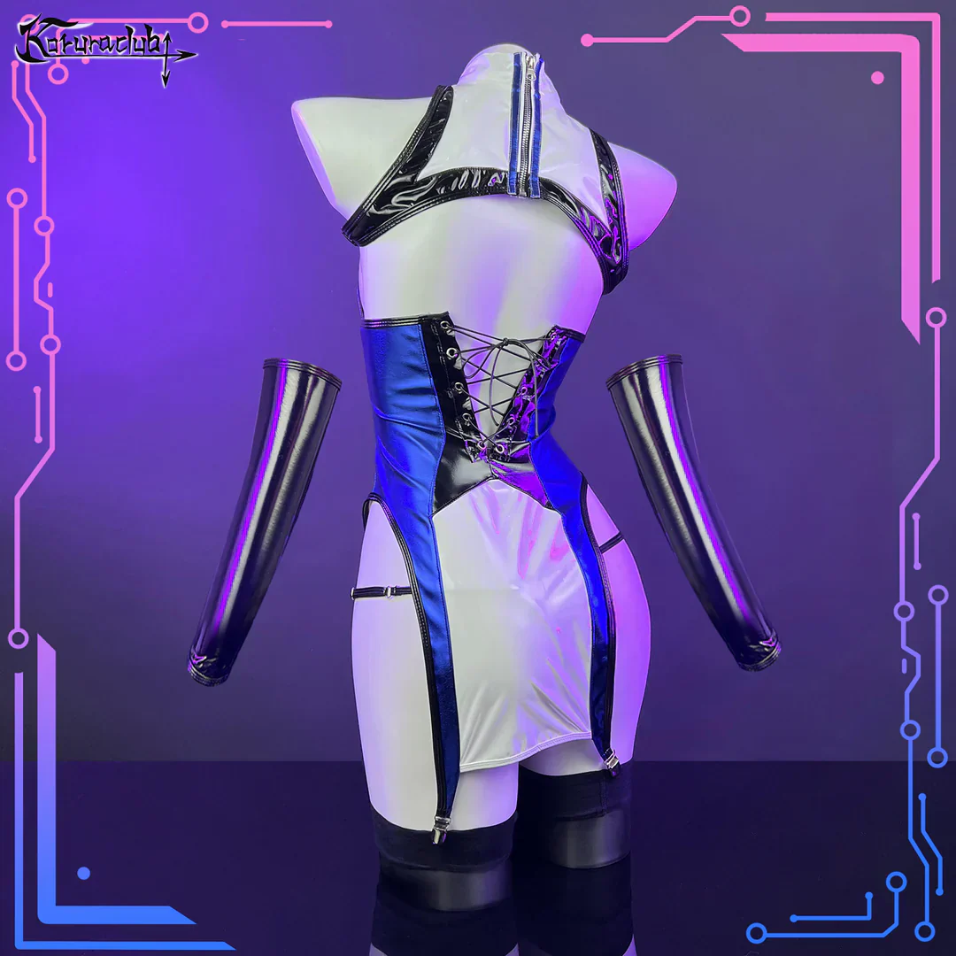 Blue And White Cyber Cheongsam HA2899 - Image 5