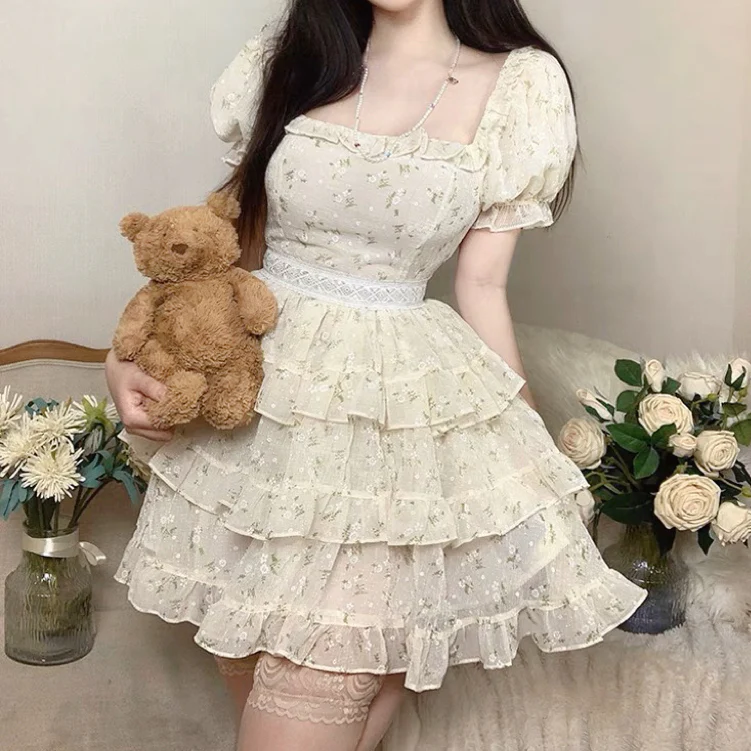 Puff Sleeve Floral Dress   HA2209 - Image 3