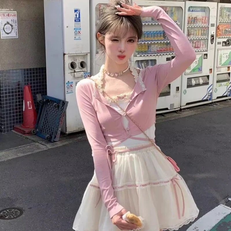 Puff sleeve shirt tutu skirt two piece set    HA2203 - Image 5