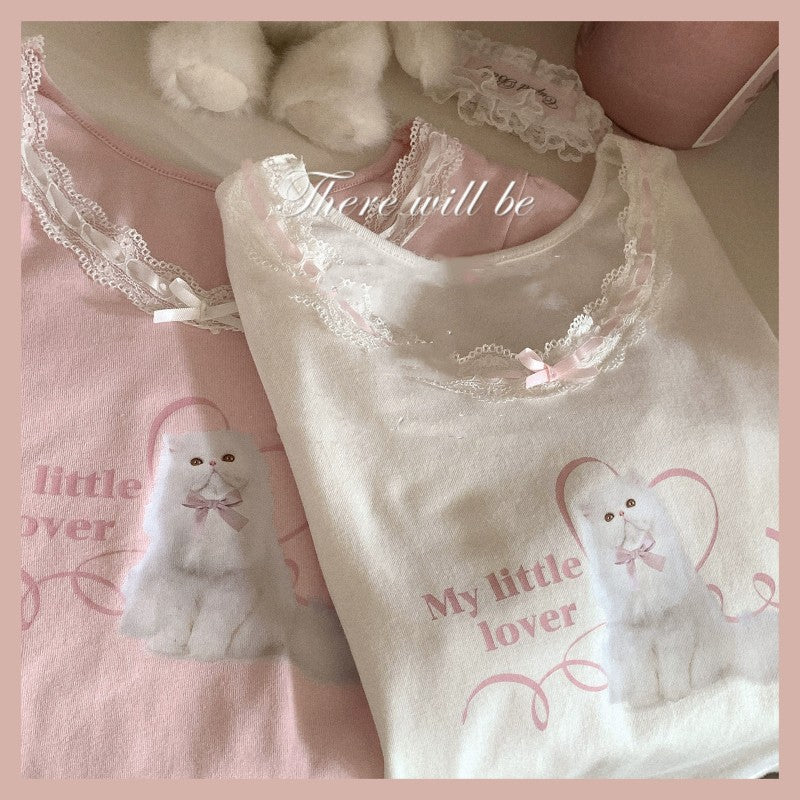 Puff Sleeve Sweet Girl T-Shirt  HA1657 - Image 5