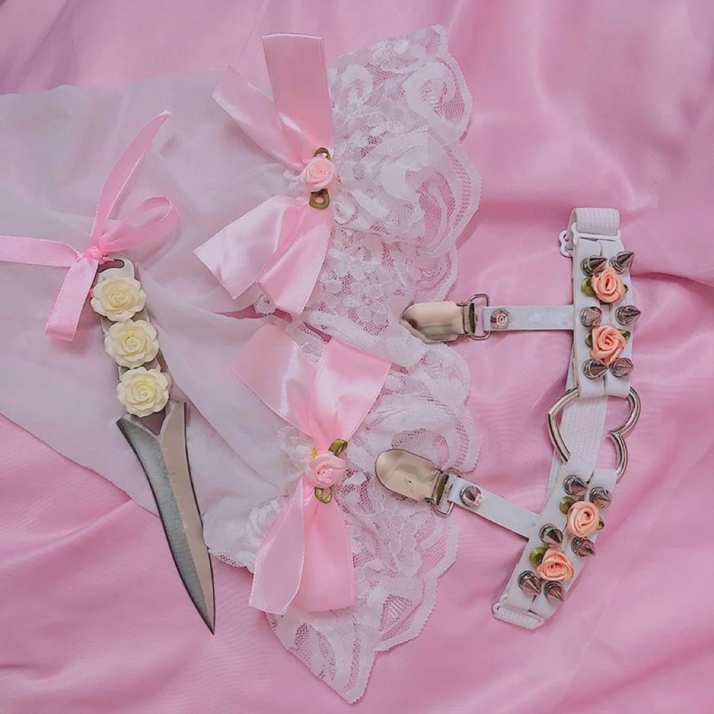 Punk Studded Garter Leg Rings HA2190 - Image 2