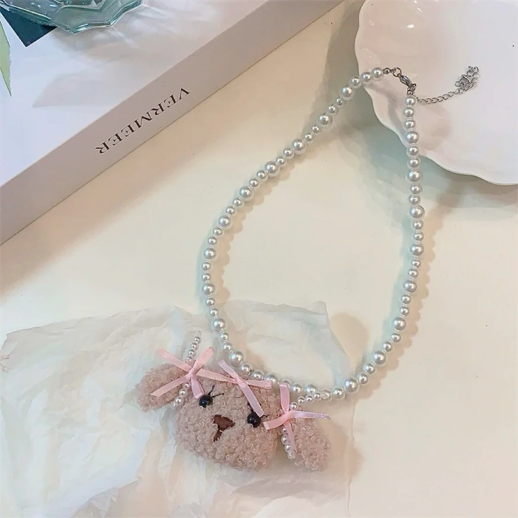 Puppy Pearl Necklace HA2337 - Image 2