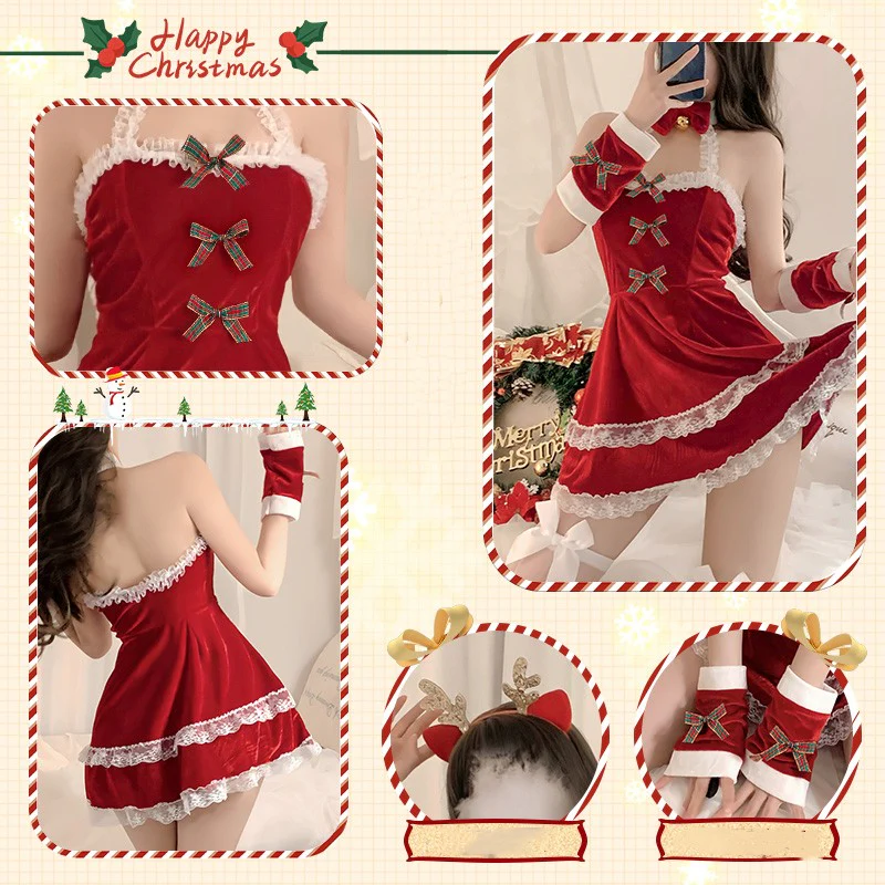 Tube top bare back Christmas elk costume  HA1284 - Image 3
