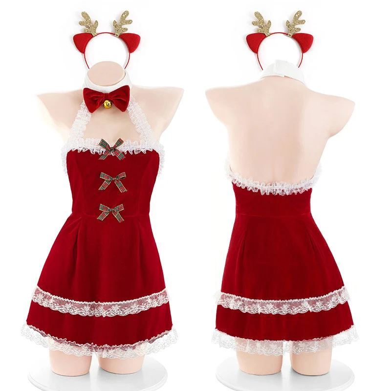 Tube top bare back Christmas elk costume  HA1284 - Image 5