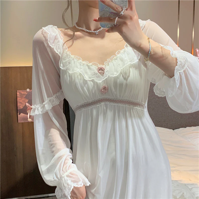 Pure Desire Long Sleeve Nightdress HA0928 - Image 2
