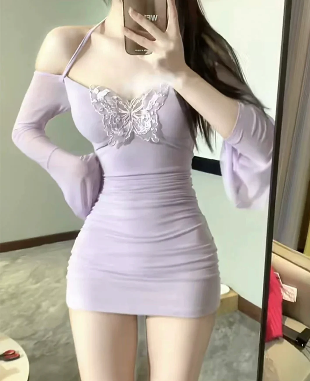 Purple bow dress HA2487 - Image 3