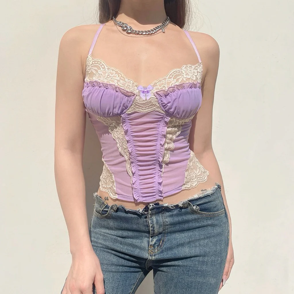 Purple lace camisole HA2444 - Image 4