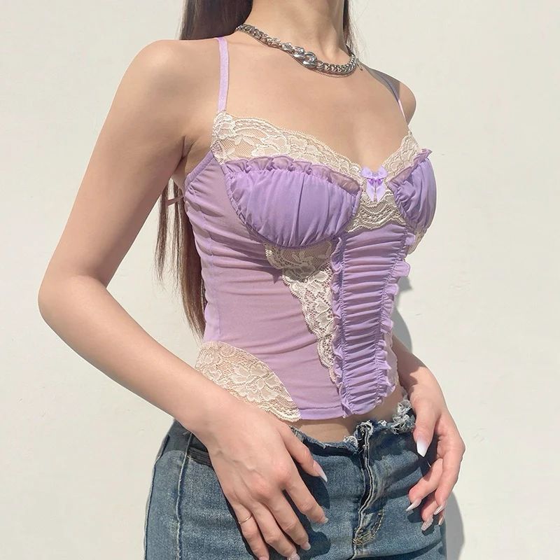 Purple lace camisole HA2444 - Image 5