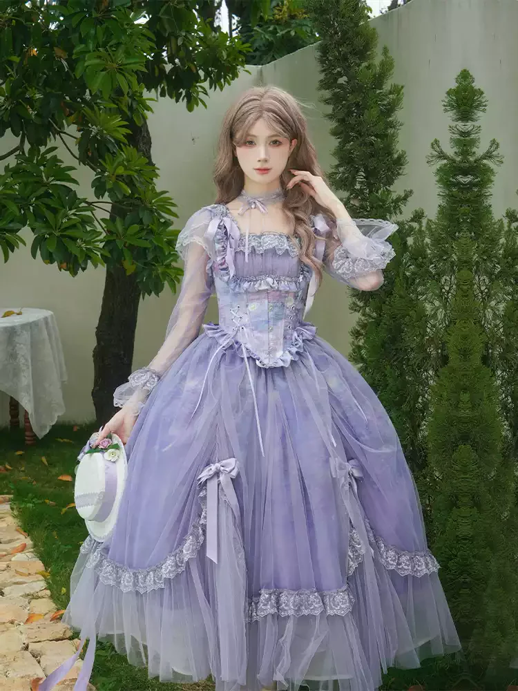 Purple lace lolita dress HA29747 - Image 2