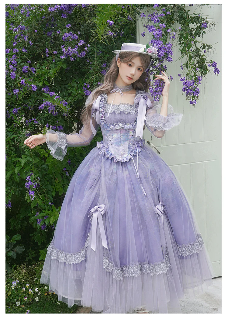 Purple lace lolita dress HA29747 - Image 3