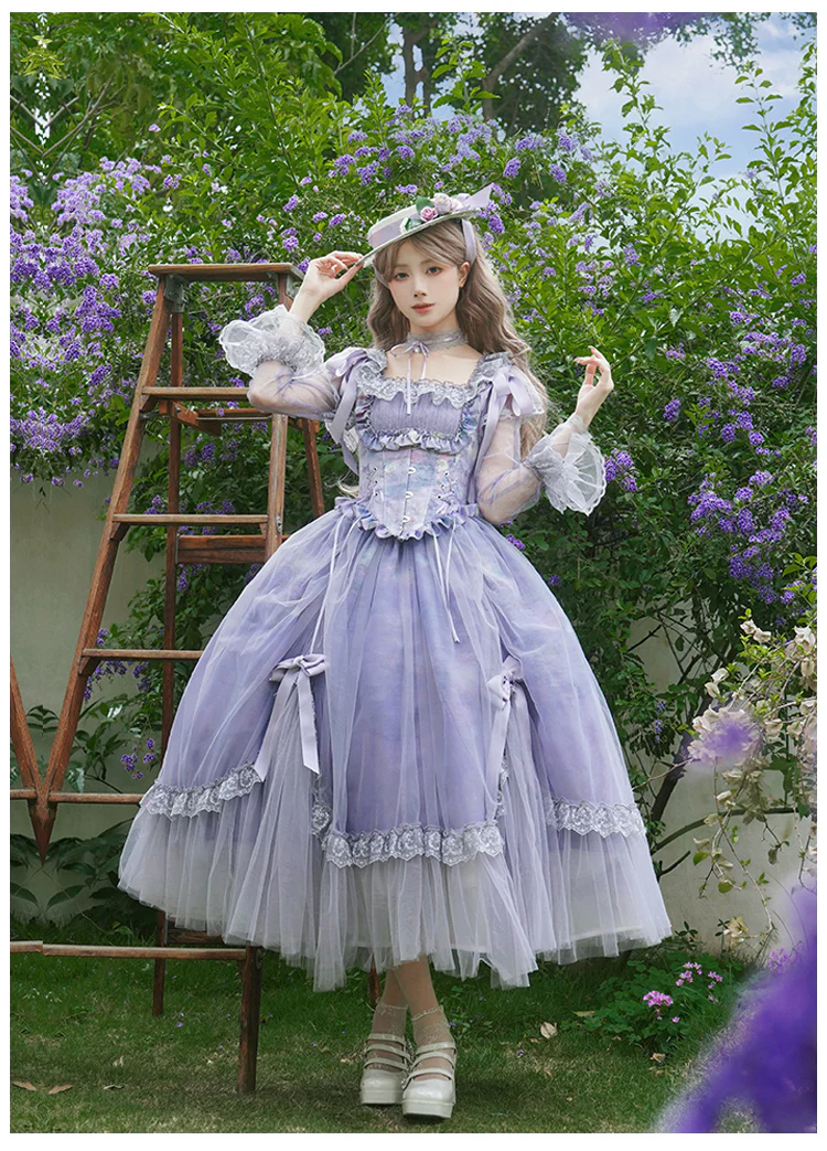 Purple lace lolita dress HA29747 - Image 4