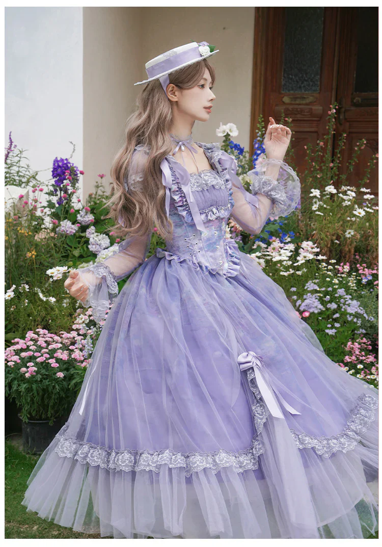 Purple lace lolita dress HA29747 - Image 5