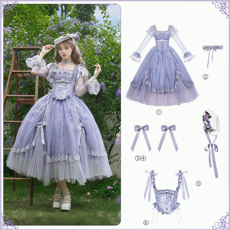 Purple lace lolita dress HA29747 - Image 7
