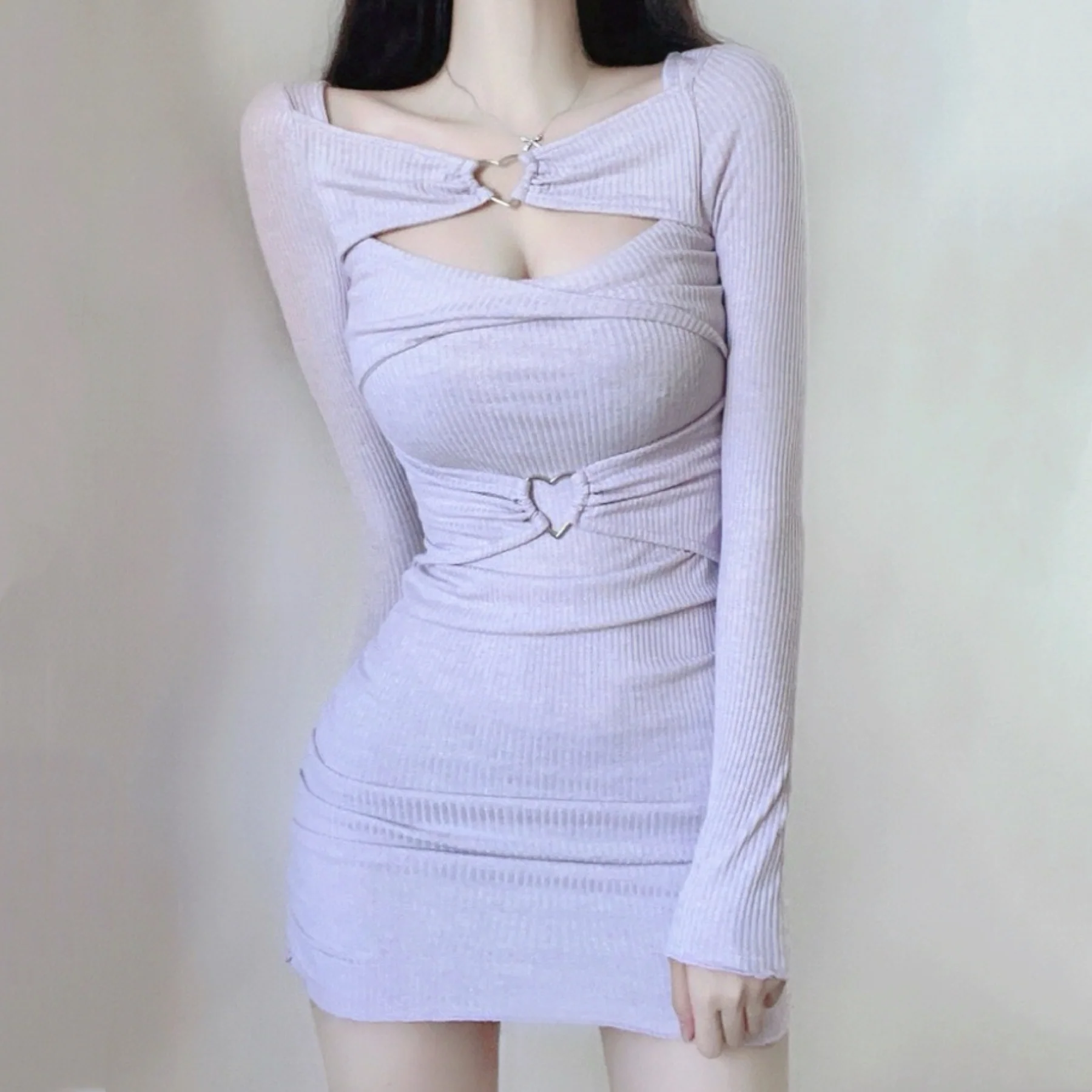 Purple love openwork dress HA2279 - Image 3