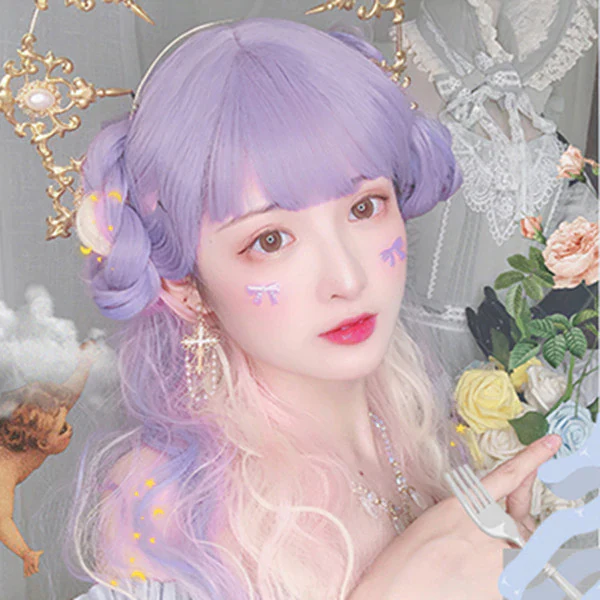 Purple pink gradient long curly hair HA0360 - Image 3
